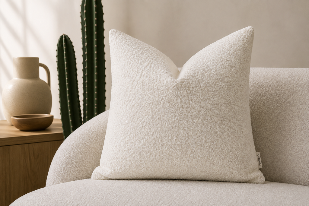CALVI - Housse de coussin bouclette
